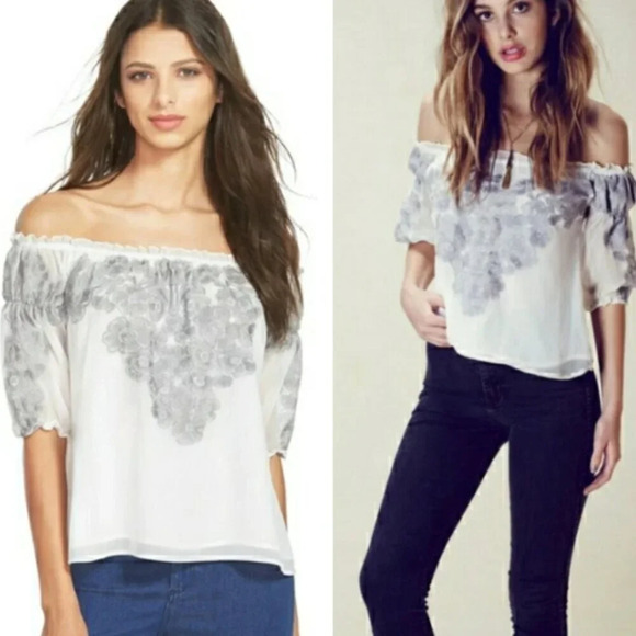 For Love and Lemons Sicily Off The Shoulder Embroidered Top 21695 - Picture 1 of 8